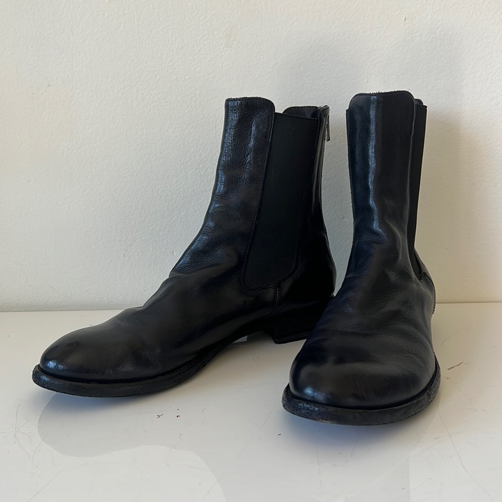 Officine Creative LEXIKON Chelsea Boots Navy Blue Leather Size 39 Women’s